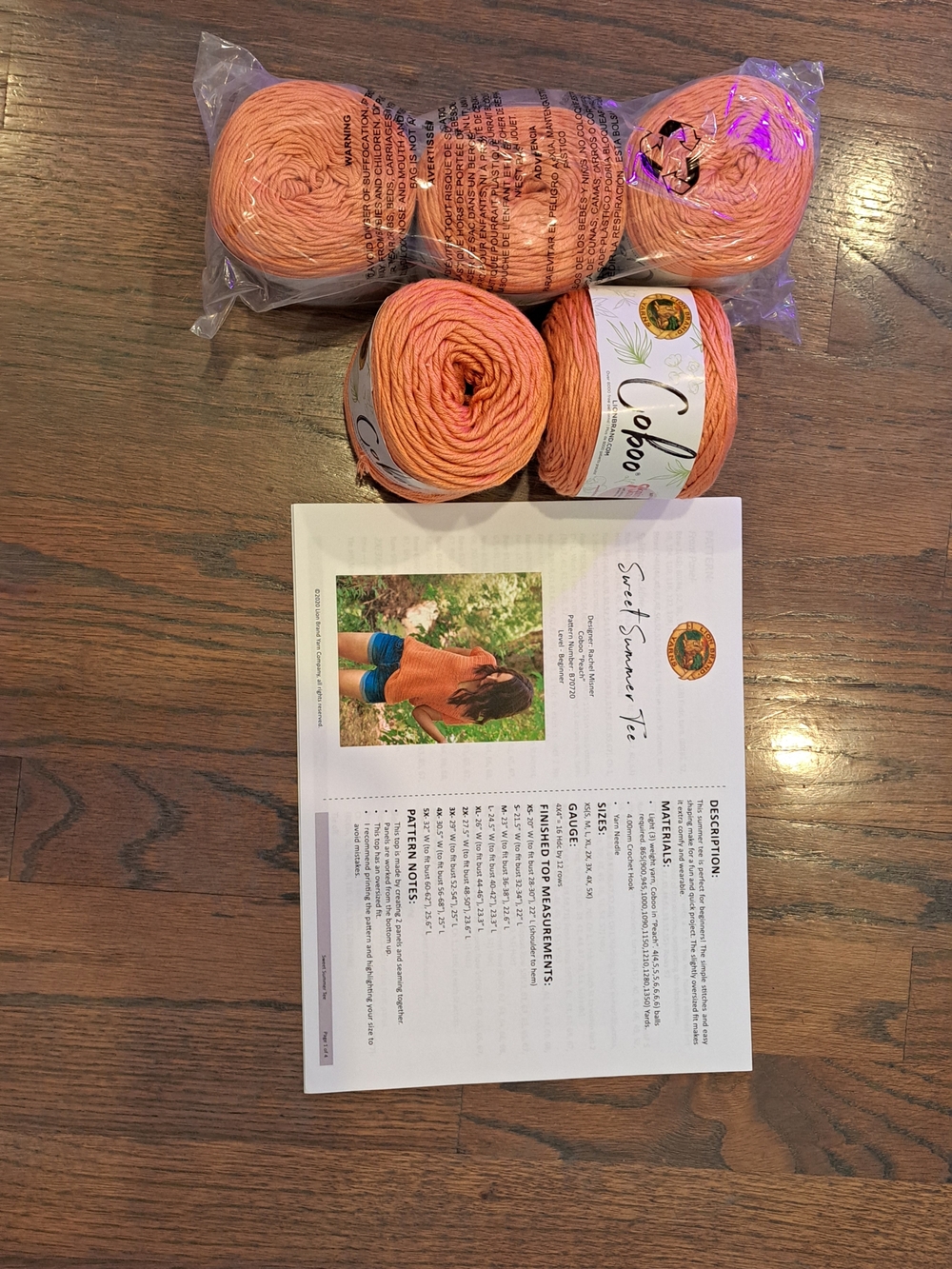 Cocoon Lightweight Crochet Kit in Coral - Women Sweater